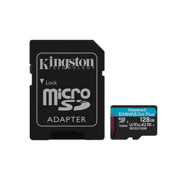 Kingston Canvas Go Plus 128GB 170/90 MB/s UHS-I A2 V30 C10 U3 + adapter SD