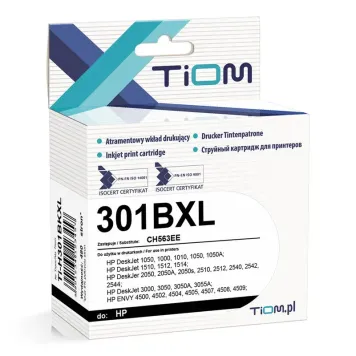 Zamiennik HP 301 XL CH563EE tusz czarny marki Tiom
