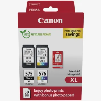 Canon Photo Value Pack 5437C006 tusze PG-575XL + CL-576XL + papier foto