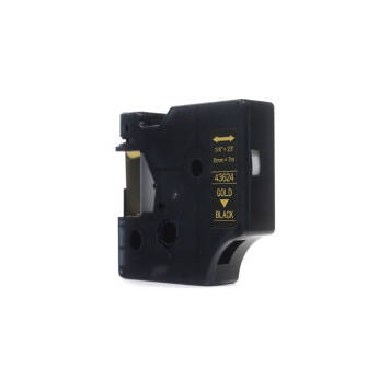 Zamiennik taśmy Dymo D1 43624 nadruk złoty na czarnym tle 6mm x 7m