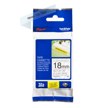 Taśma Brother TZe-S141 z mocnym klejem nadruk czarny na przezroczystym tle 18mm x 8m