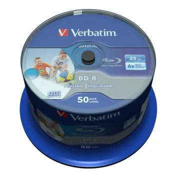 Verbatim BD-R SL Datalife 25GB 6x Printable Spindle 50 szt. - 43812