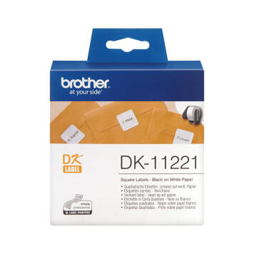 Etykiety Brother DK-11221 nadruk czarny na białym tle 23mm x 23mm