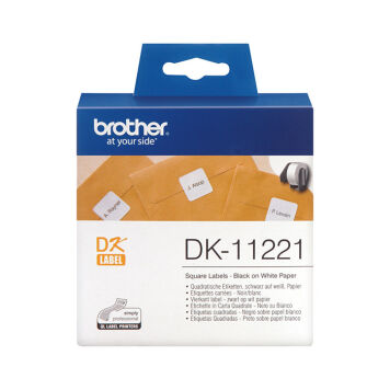 Etykiety Brother DK-11221 nadruk czarny na białym tle 23mm x 23mm